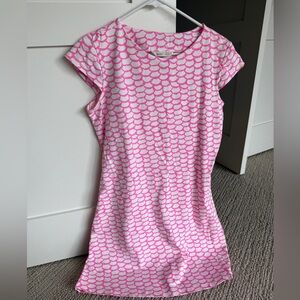 MAHI GOLD Pink and White Scallop Print Dress